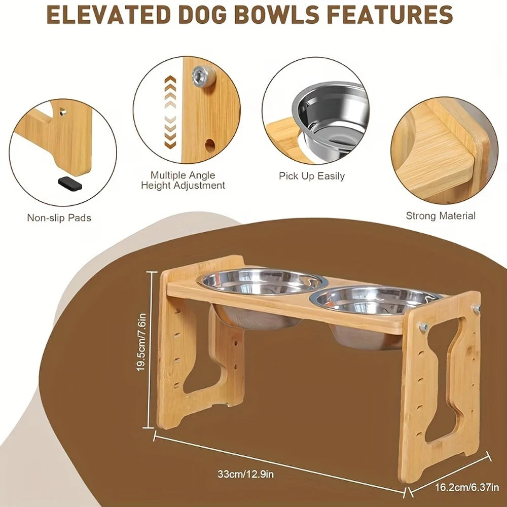 Adjustable Height Cat Bowl 9 Levels Raised Elevated Pet Feeder Bowl Anti-Vomiting Stainless Steel Cat Water Food Bowl for Cats