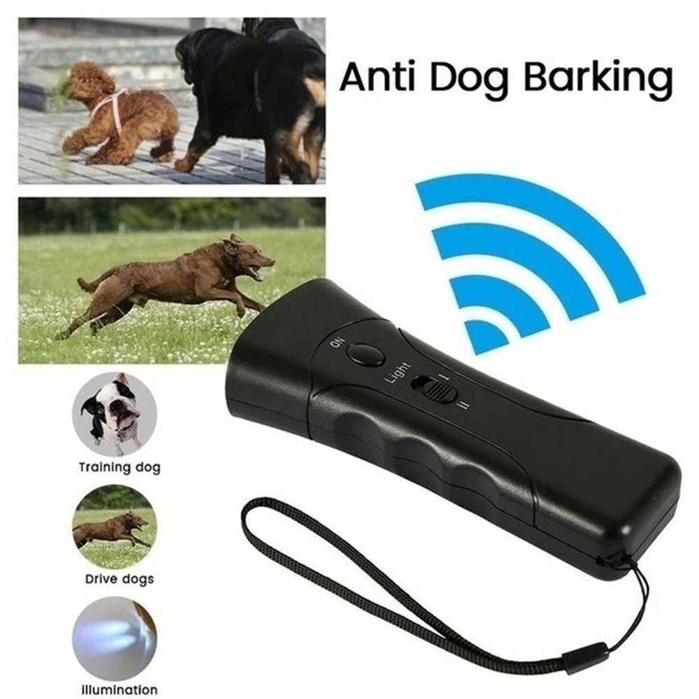 Ultrasonic Dog  Anti Bark Dog Training Device Frighten Animal Ultrasonic Dog Bark Device Battery-Powered with LED Light