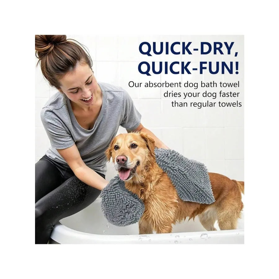 【New style】Chenille Dog Bath Towel 31x13, Ultra Absorbent Quick Dry Pet Towel, Extra Soft Washable Plush Towel For Large Dogs