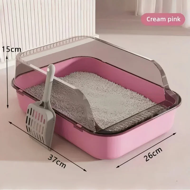 Large Capacity Cat Litter Box Pet Sandbox Splashproof Cat Tray Cat Toilet Cleaning Basin Supplies Pet Toilet Kitten Tray Bedpan