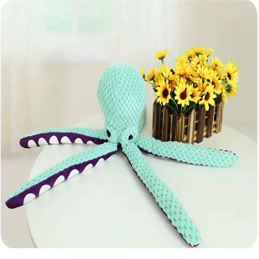 Pet plush octopus toy interactive sound anti-demolition home large and small dog boredom companion dog toy