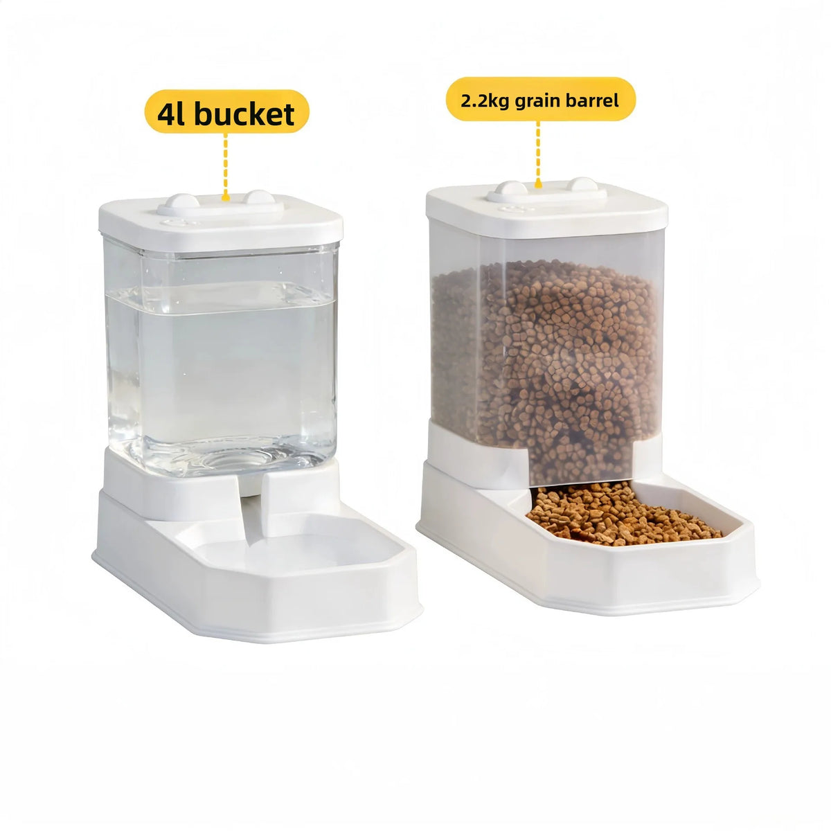 4L Large Capacity Automatic Cat Feeder & Waterer Set | Gravity Pet Food Dispenser for Cats & Dogs | BPA-Free & Non-Electric, Safe