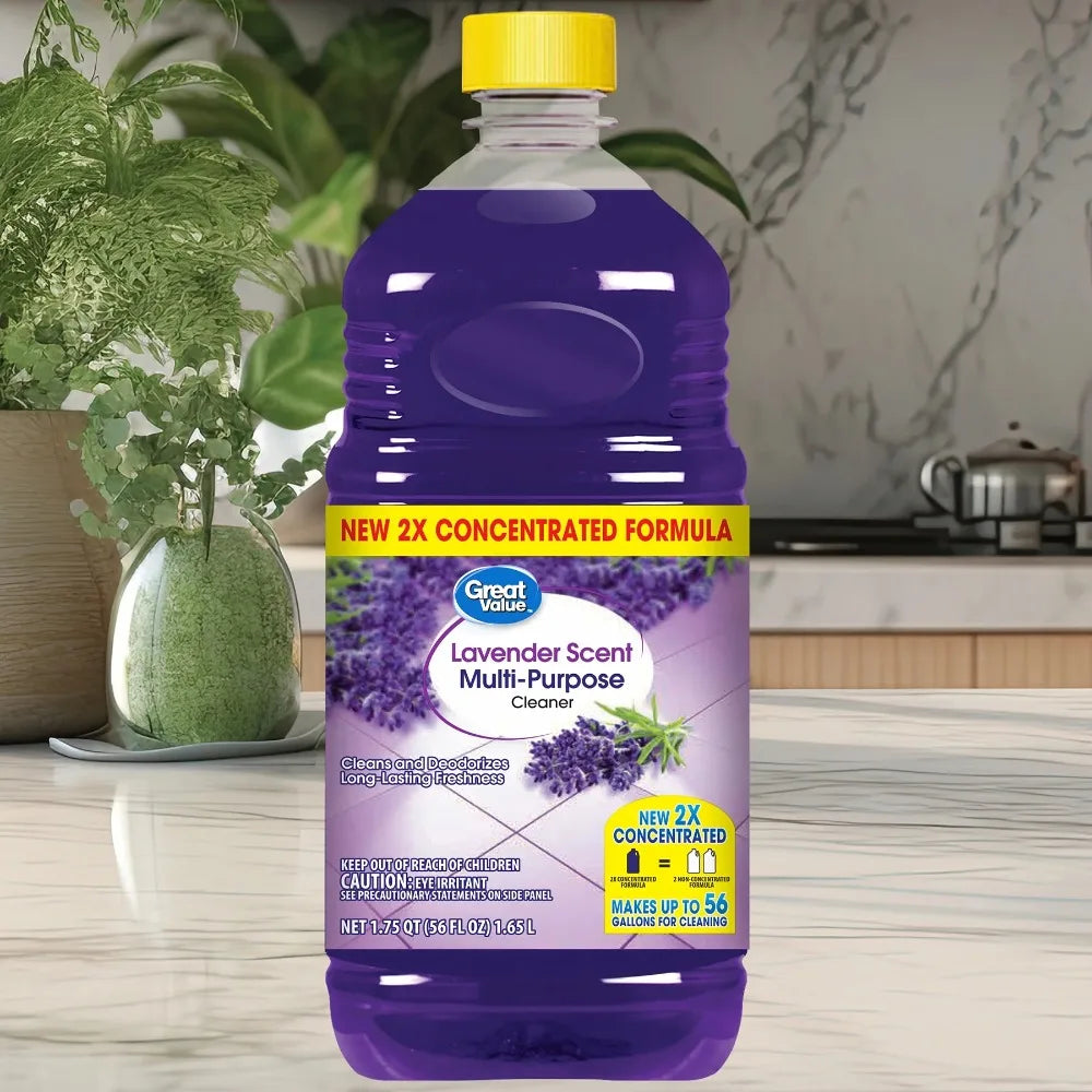Concentrated Multi Purpose Cleaner Liquid Refill Large Size 56 Fl Oz Lavender Scent All Surface Household Cleaning Solution
