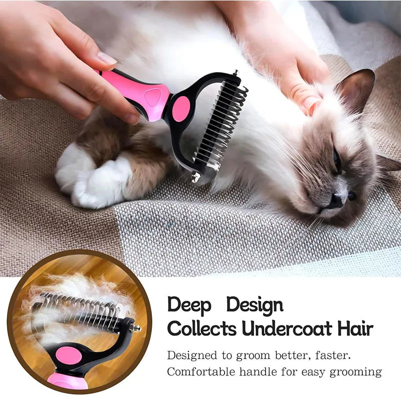 Self-Cleaning Pet Deshedding Brush, One-Click Hair Remover Comb for Cats & Dogs, Professional Grooming Tool for Loose Fur & Undercoat