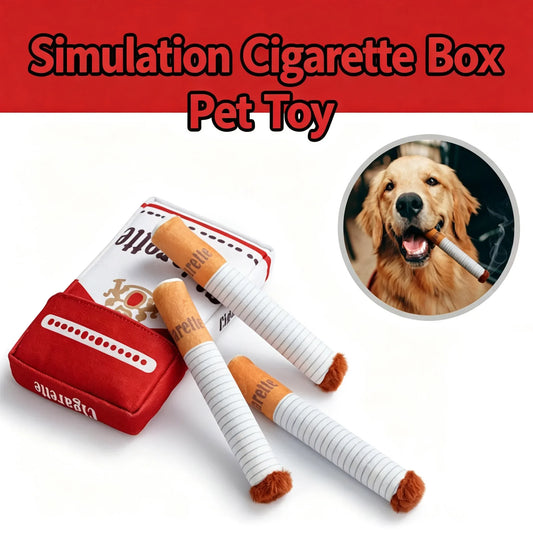 1Pc Creative Cigarette Shaped Interactive Squeaky Plush Dog Toy Bite Resistant Funny Chew Pet Gift for Small Medium Dogs