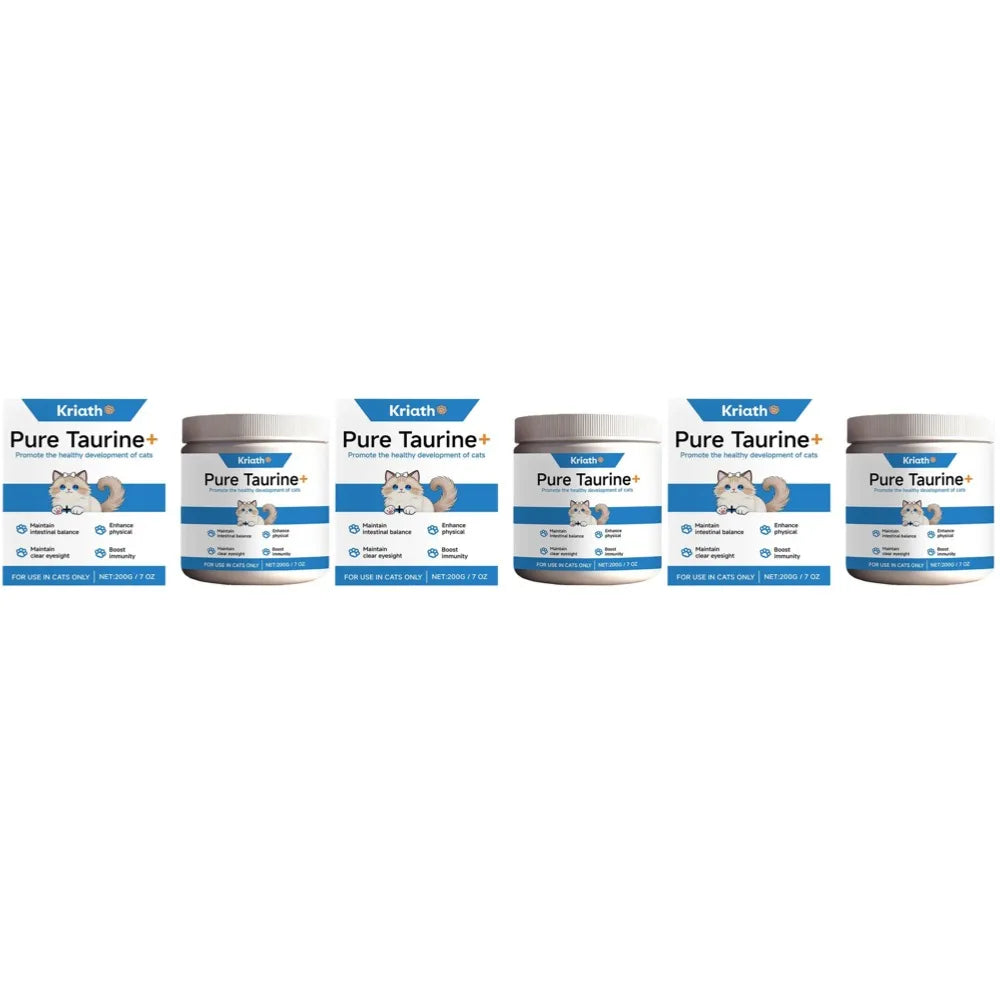 200g Cat Body Health Care Powder 99.9% Pure Taurine VE Zinc Supports Digestion & Enhancing Immunity for Pets with Sensitivity