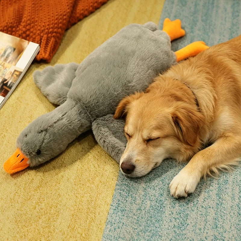 50cm Goose Plush Toy Soft Stuffed Pillow Cats Dogs Relax Pet Companion Anxiety-Relieving Dog Buddy Energy
