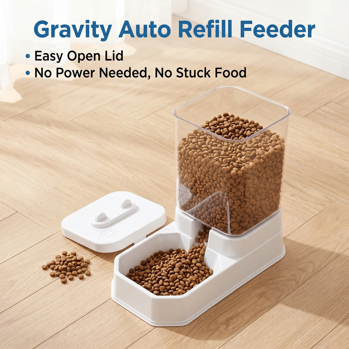4L Large Capacity Automatic Cat Feeder & Waterer Set | Gravity Pet Food Dispenser for Cats & Dogs | BPA-Free & Non-Electric, Safe