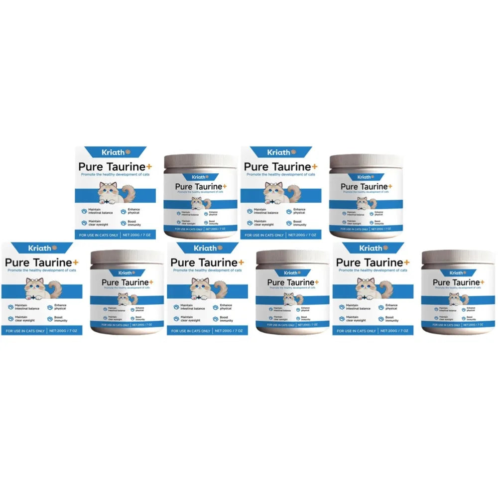200g Cat Body Health Care Powder 99.9% Pure Taurine VE Zinc Supports Digestion & Enhancing Immunity for Pets with Sensitivity