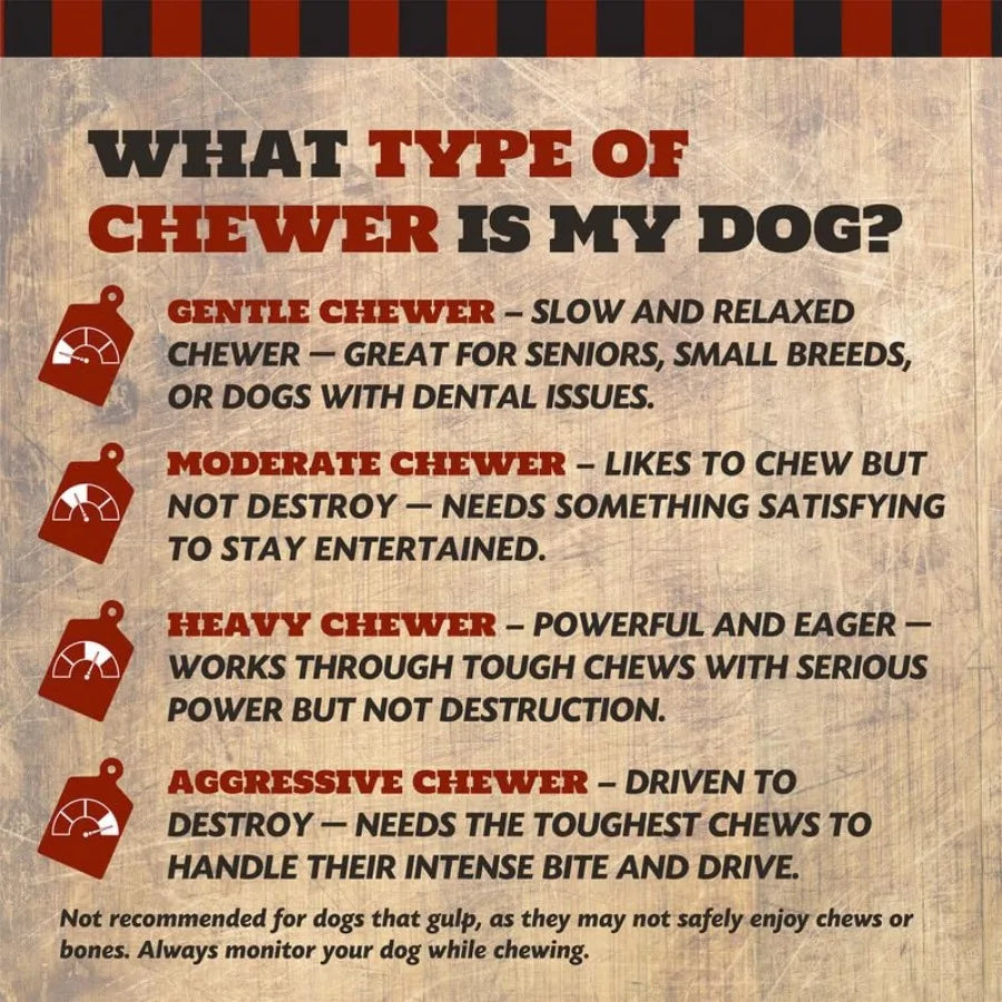 7" Beef Marrow Dog Bones for Aggressive Chewers Large Breed Dog Treat Natural Tough Chew Toy Made in The USA 6 Count