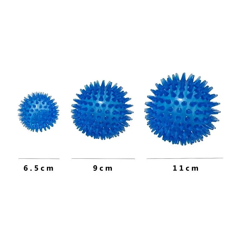 Pet Dog Toys Cat Puppy Sounding Toy Polka Squeaky Tooth Cleaning Ball TPR Training Pet Teeth Chewing Toy Thorn Balls