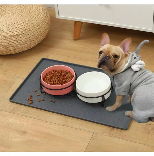 Pet Placemat Cat Dog Drinking Feeding Placemat Feeder Mats Cat Feed Mat Dog Food Bowl Mat Silicone Waterproof Pet Bowl Pad