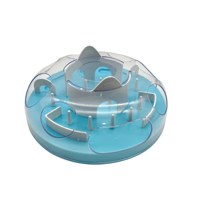 Interactive Cat Slow Feeder Puzzle Maze Toy, Anti-Choke Pet Treat Dispenser Bowl for Kitten Small Dog, Food Grade Interactive