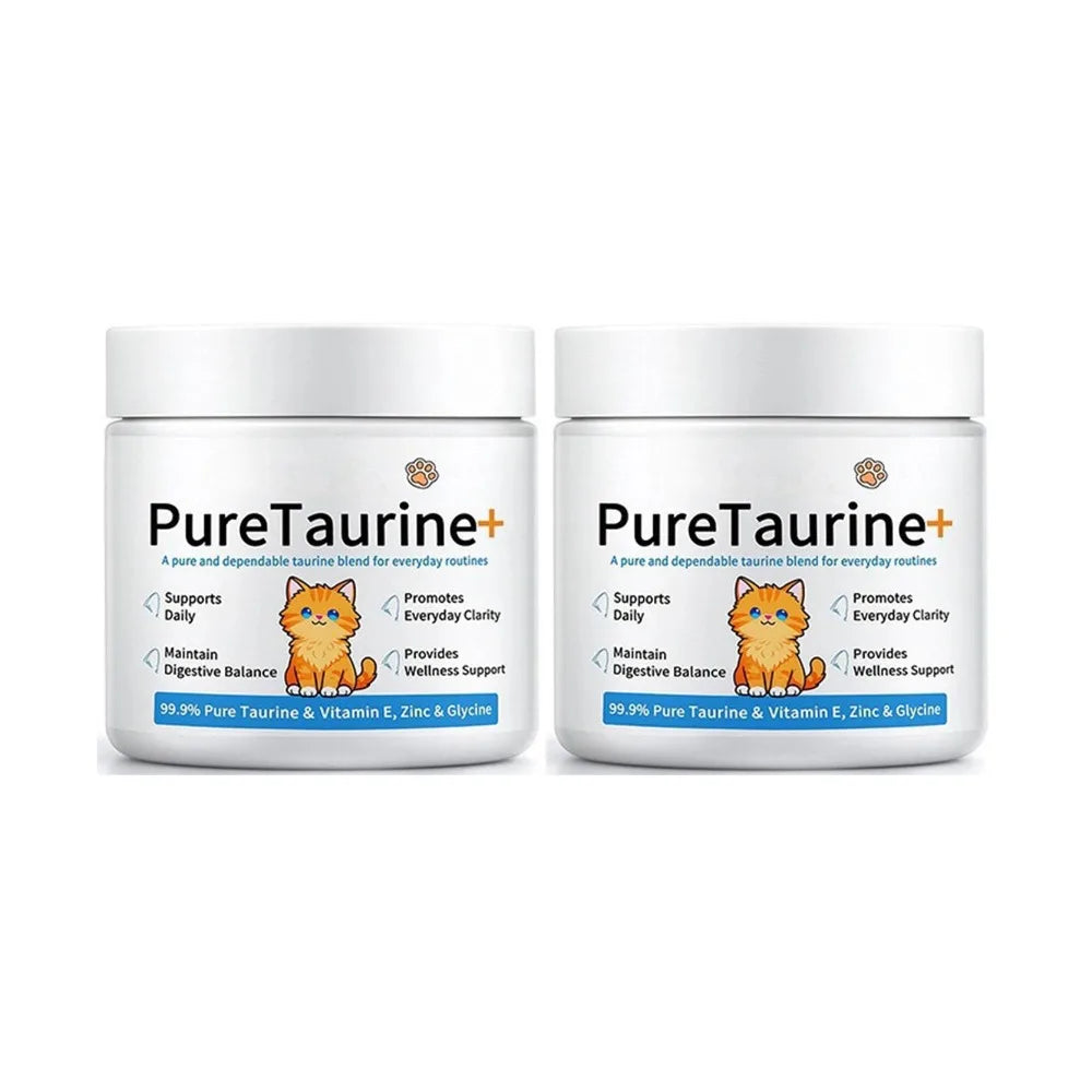 200g Cat Body Health Care Powder 99.9% Pure Taurine VE Zinc Supports Digestion & Enhancing Immunity for Pets with Sensitivity