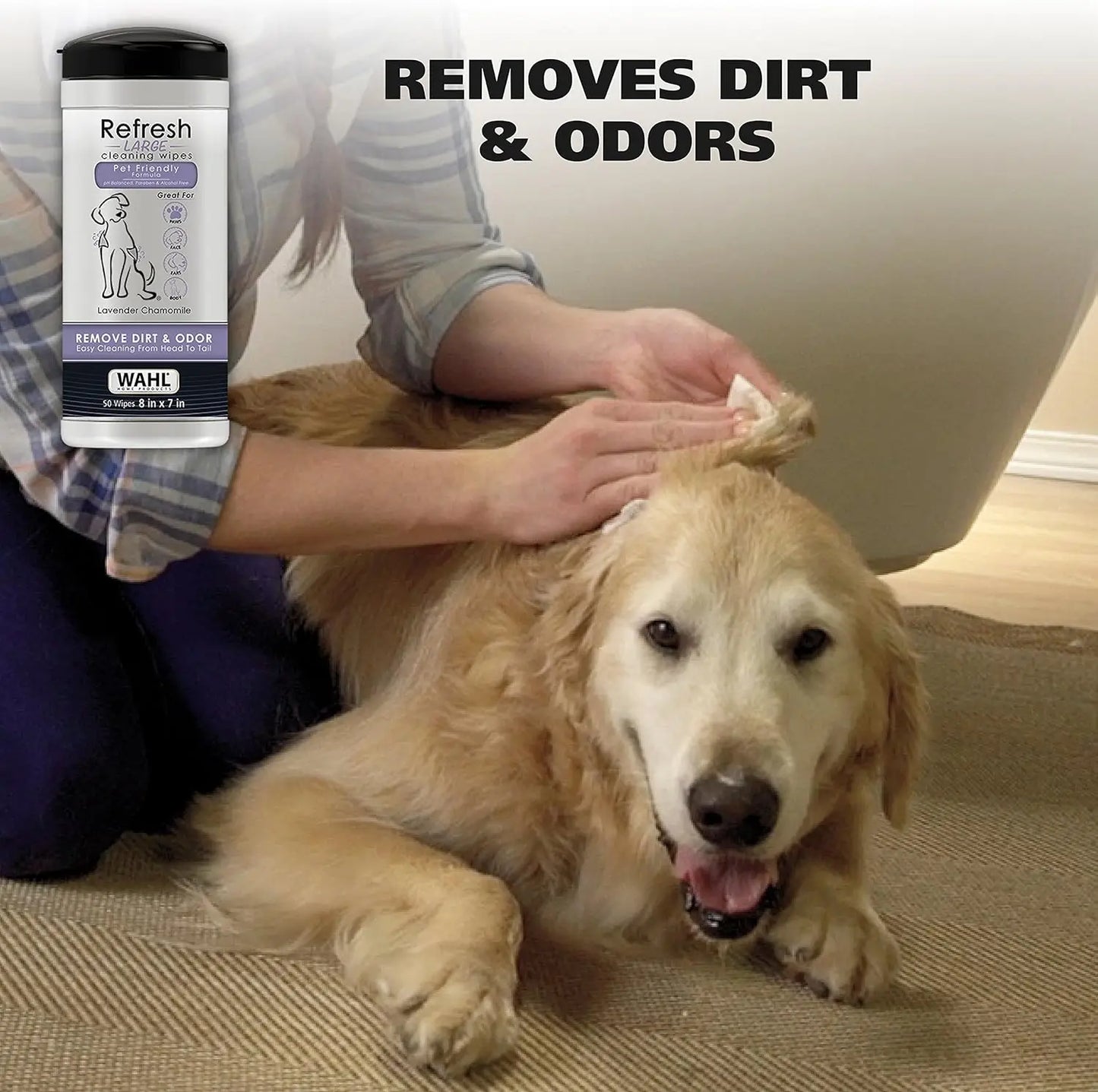 Lavender Pet Cleaning Wipes for Dogs - Gentle on Ears, Paws & Sensitive Areas, 50 Count