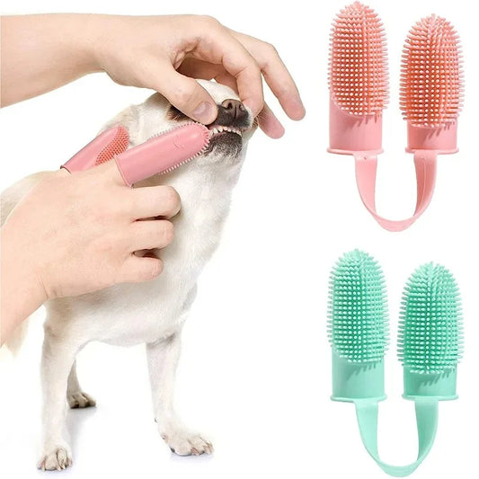 Finger Cover Pet Toothbrush Oral Cleaning Dog Toothbrush Flexible Durable Finger Toothbrush Pet Cleaning and Beauty Accessories