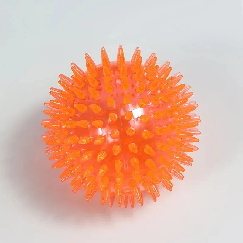 Pet Dog Toys Cat Puppy Sounding Toy Polka Squeaky Tooth Cleaning Ball TPR Training Pet Teeth Chewing Toy Thorn Balls