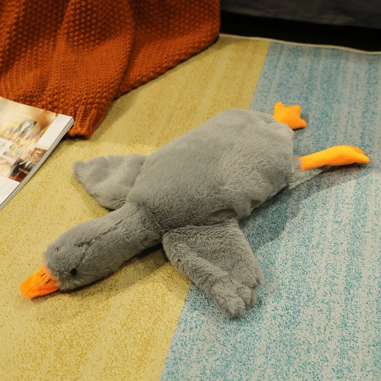 50cm Goose Plush Toy Soft Stuffed Pillow Cats Dogs Relax Pet Companion Anxiety-Relieving Dog Buddy Energy