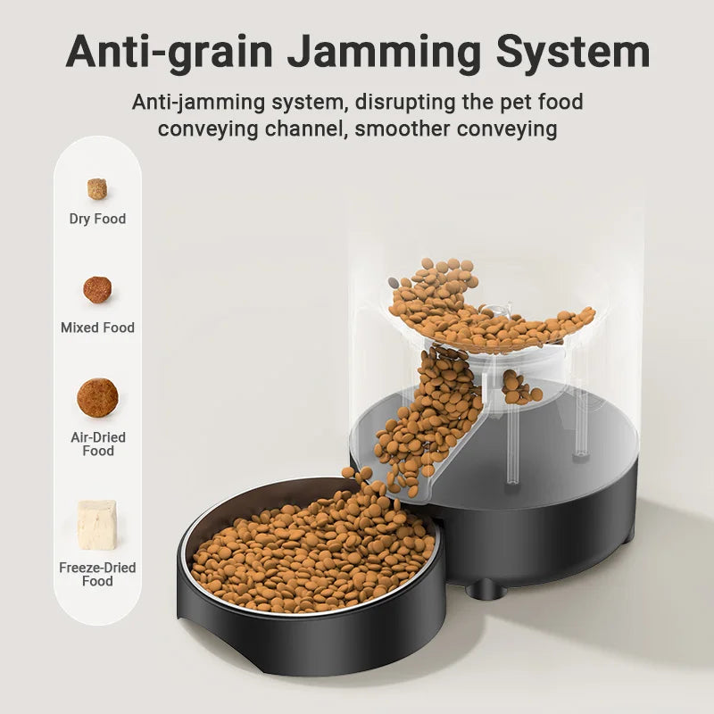 ROJECO 2L Automatic Pet Feeder Smart Cat Food Kibble Dispenser Button Version Smart Control Auto Dog Feeder For Cat Dog Supplies
