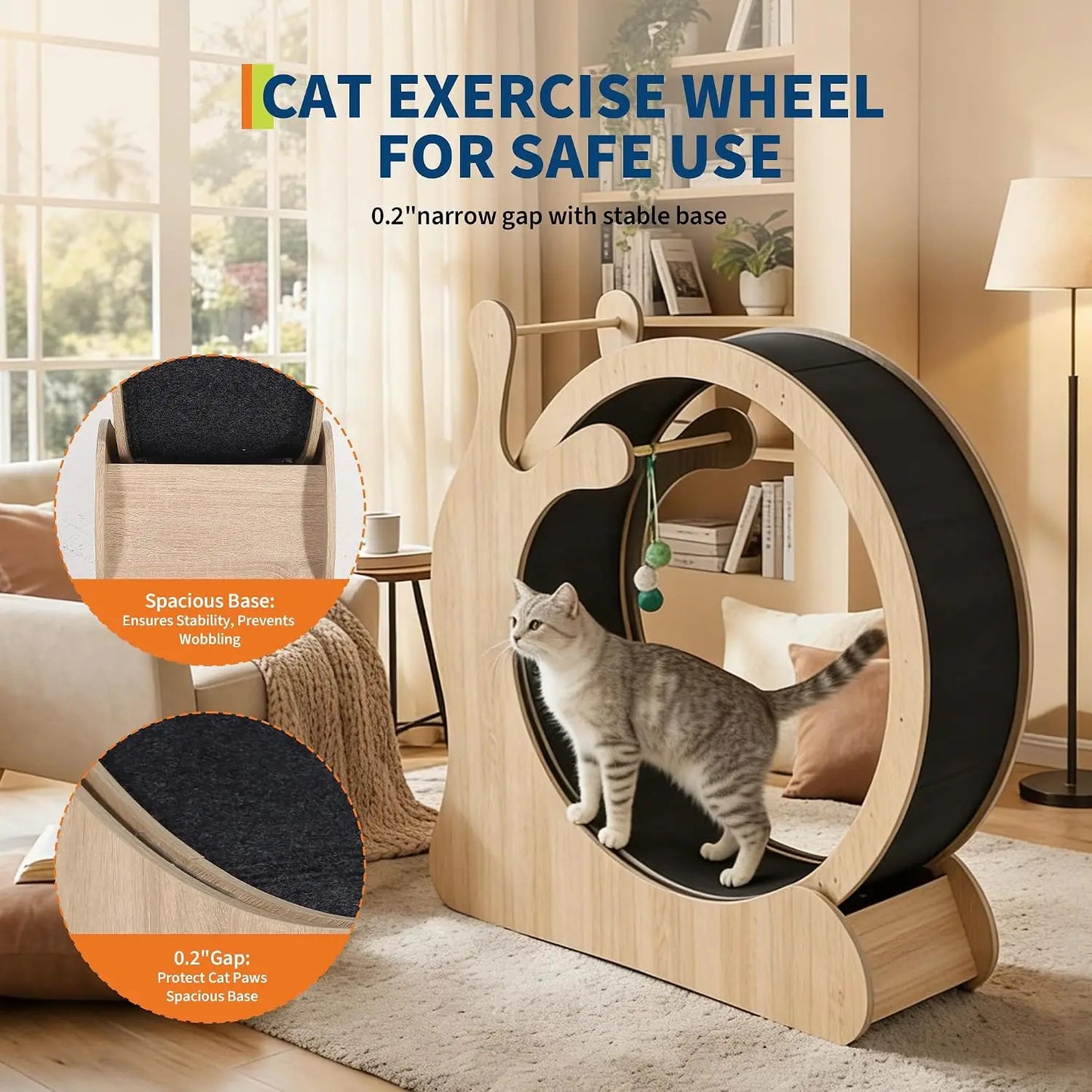 6 in 1 Cat Treadmill Running Wheel for Indoor Large Pet Supplies Anti Pinch Foot Exercise Fitness Roller Cat Climbing Frame